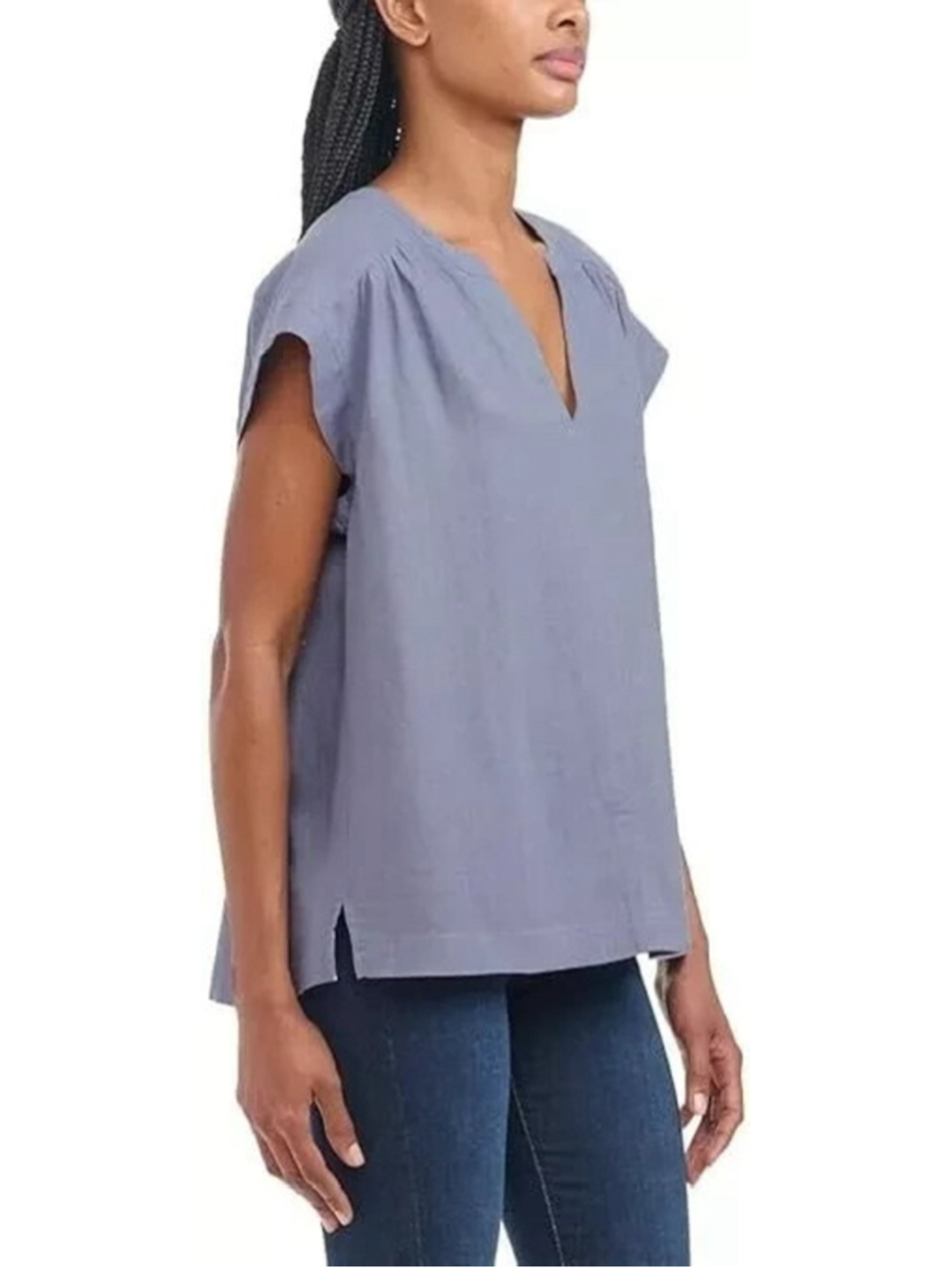 Women's Splendid Blue Linen Blouse Size S